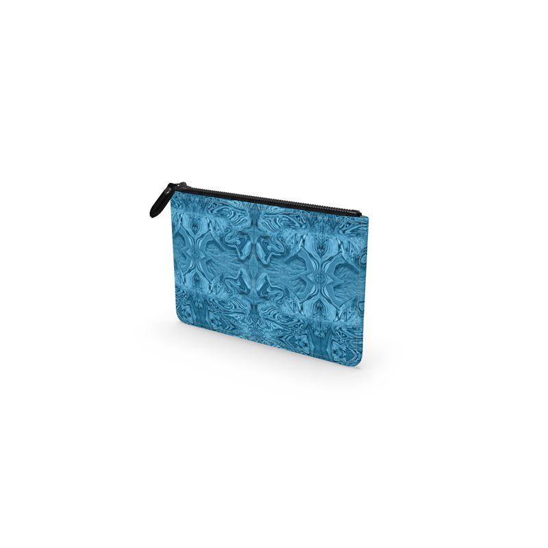 Blue Denim Design Leather Pouch