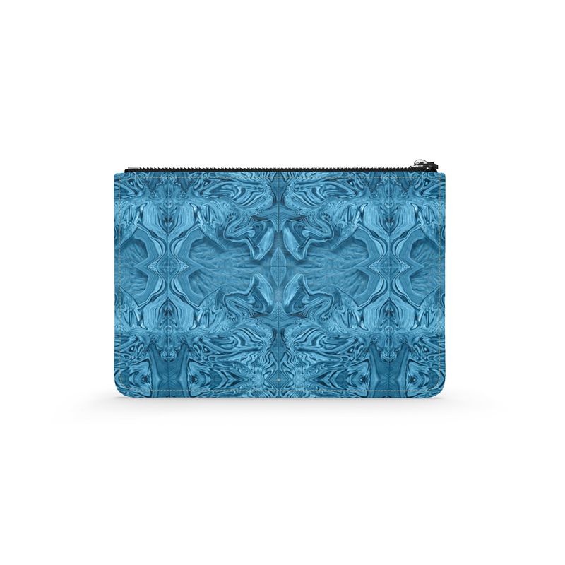 Blue Denim Design Leather Pouch