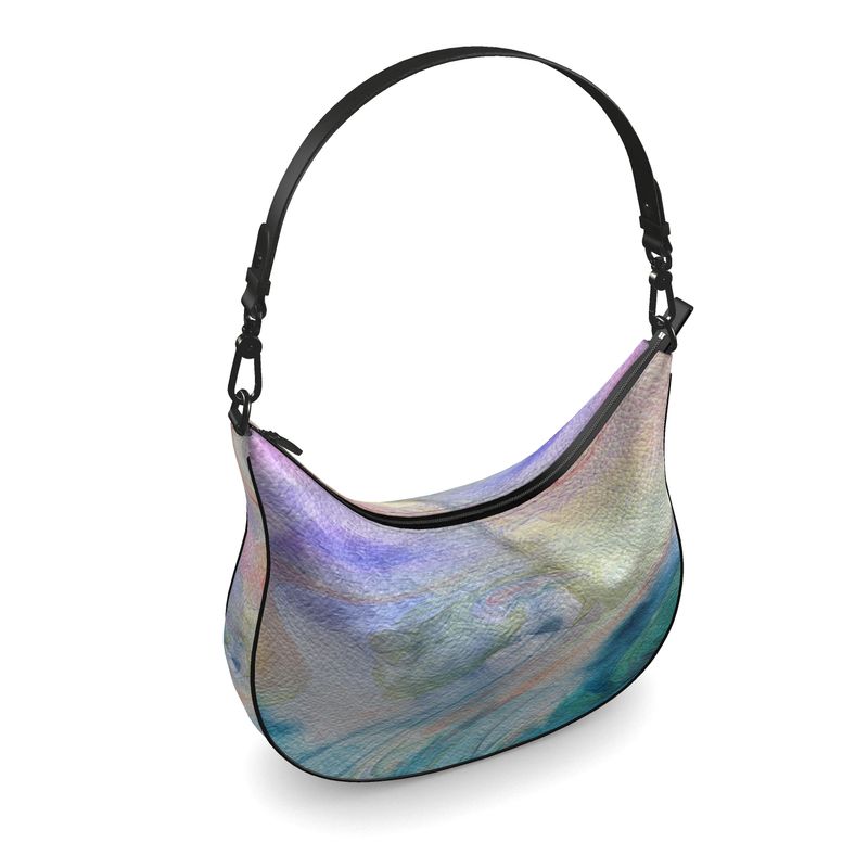 Peaceful Teals Curve Hobo Bag